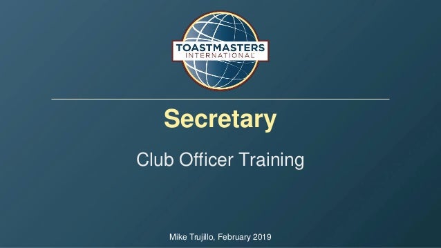 Secretary Training